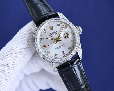 Rolex Datejust NH05 Movement 32mm 316L Steel Lady WG Case Diamond Bezel Watch